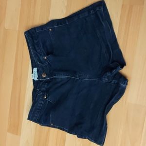 Forever 21 High Waisted Dark Blue Jean Shorts
